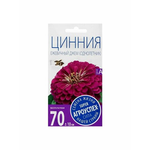 Семена цветов Цинния Ежевичный джем, пурпурная, О, 0,3 г джем evod персик 345 г