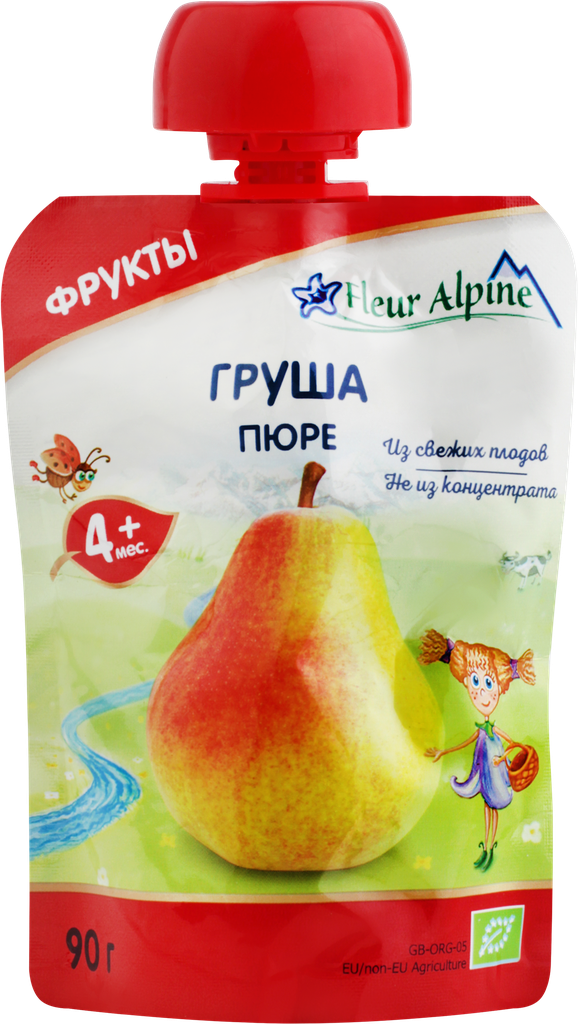 Пюре фруктовое FLEUR ALPINE Груша, с 4 месяцев, Organic, 90г