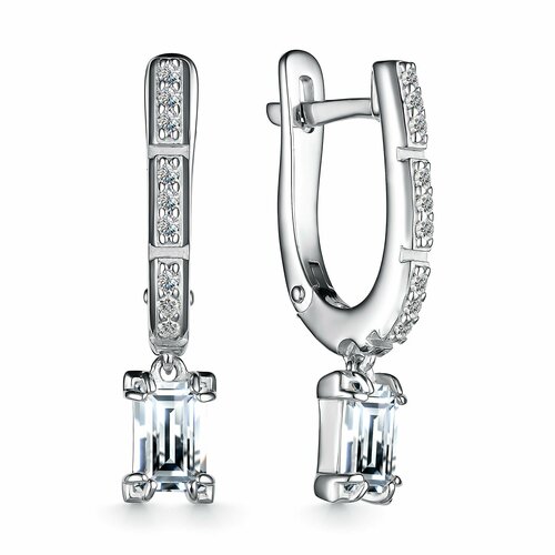 Серьги MINERAL NATION, серебро, 925 проба, фианит, серебряный