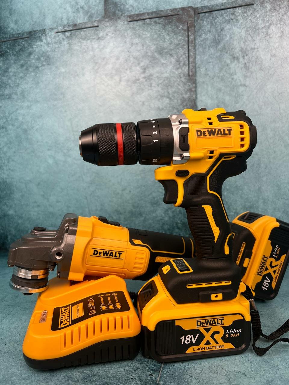 фото Набор аккумуляторного инструмента 2в1 (Шуруповерт и УШМ болгарка) 18V