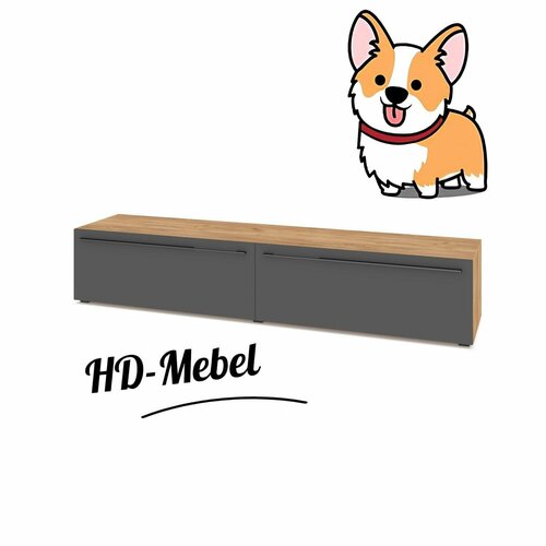 Тумба под телевизор STONE С72 Золотой дубГрафит 13080₽