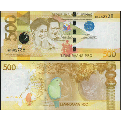 Банкнота. Филиппины 500 писо. 2015 UNC. Кат. P.210f клуб нумизмат банкнота 500 писо филиппин 2001 года портрет флаг