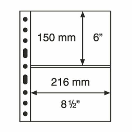 Листы GRANDE 2C для бон - Leuchtturm (Германия) бесцветный, прозрачный, размер  242 x 312 mm  (9 ½  x 12  ¼ ’’). А4 формат