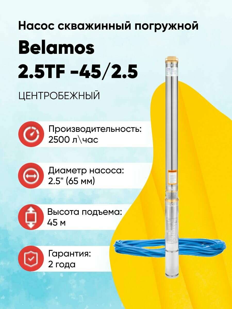 Насос скважинный погружной Belamos 2.5TF -45/2.5