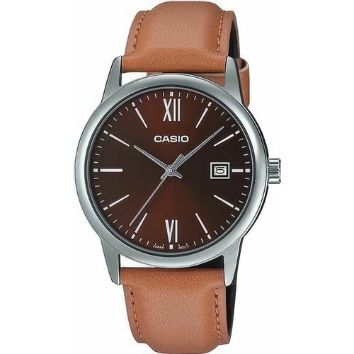 Наручные часы CASIO, серый, коричневый наручные часы casio collection mtp v002l 7b2 коричневый серебряный