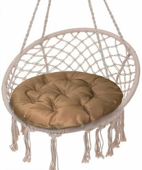 Адель Подушка круглая на кресло непромокаемая D60 см, бежевый, файбер, грета хл20%, пэ80%