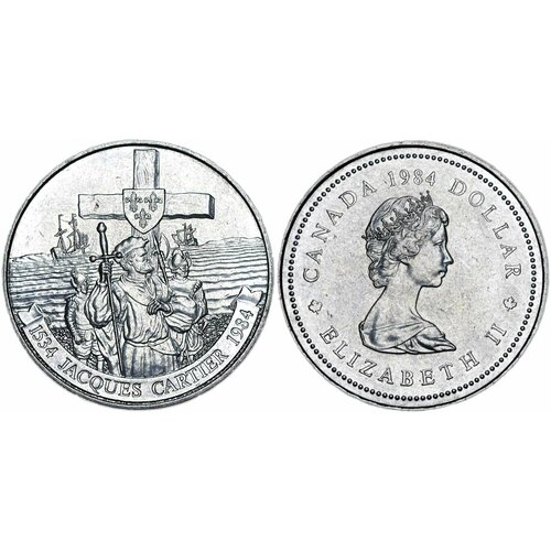 Канада 1 доллар, 1984 450 лет с момента открытия Гаспе