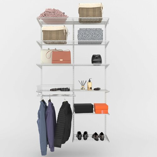 Гардеробная система LIGROOM универсальная №1, 1200х400х2022 мм, Белая