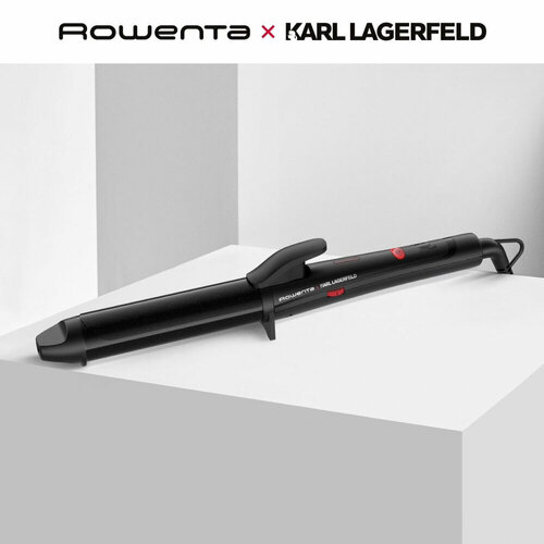 Щипцы для завивки волос ROWENTA Karl Lagerfeld CF323LF0, диаметр 32 мм, конусная форма, 120-200°C, черный, 1830008509 плойка для волос rowenta karl lagerfeld cf324lf0