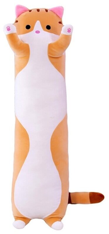 Игрушка-подушка Panawealth Inter Holdings длинный Кот-батон, 90 см, оранжевый