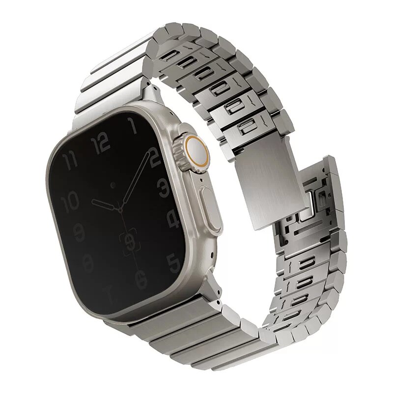 Uniq для Apple Watch 49/45/44/42 mm ремешок Strova MAG Strap Link Steel Silver