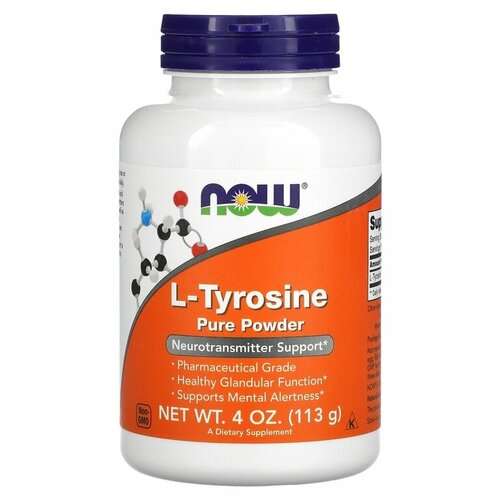 NOW L-Tyrosine Powder, 4 oz (113 г) teami organic matcha powder ceremonial grade 4 oz 113 g