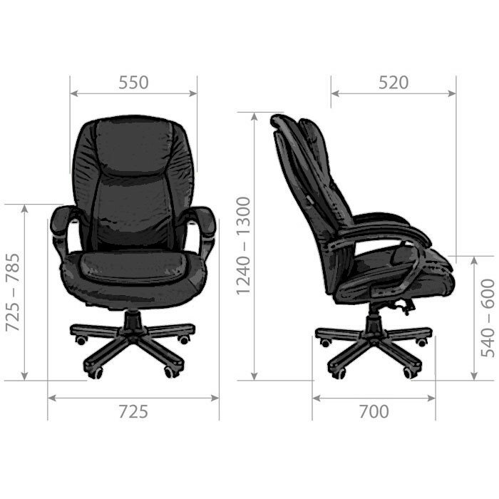 Офисное кресло Chairman 408 Россия кожа+PU черн. (7030084) - фото №8