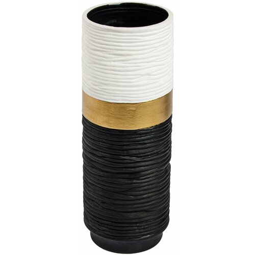 Ваза Золотая лента керамика цвет черно-белыйзолотой 28 см 5539₽