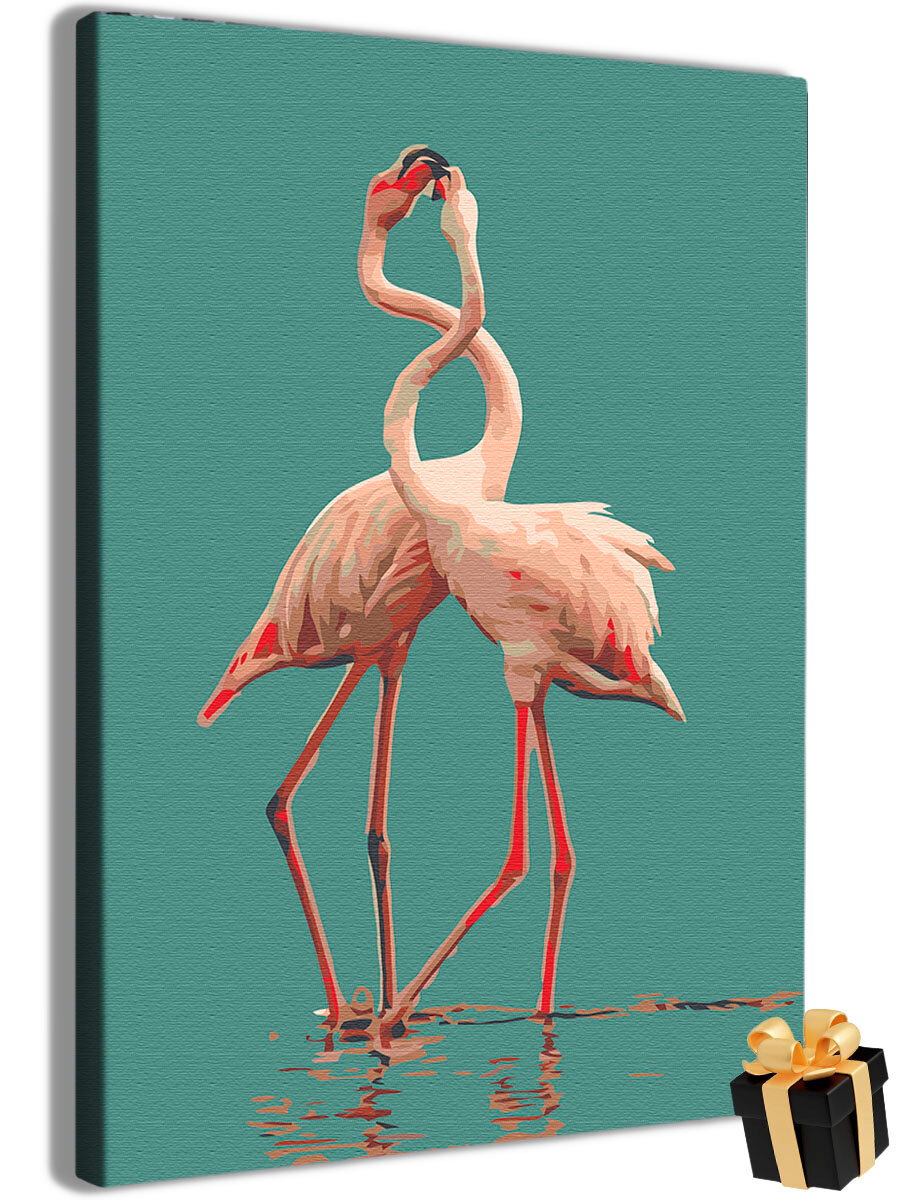 Картина по номерам " Фламинго " холст на подрамнике 40х60