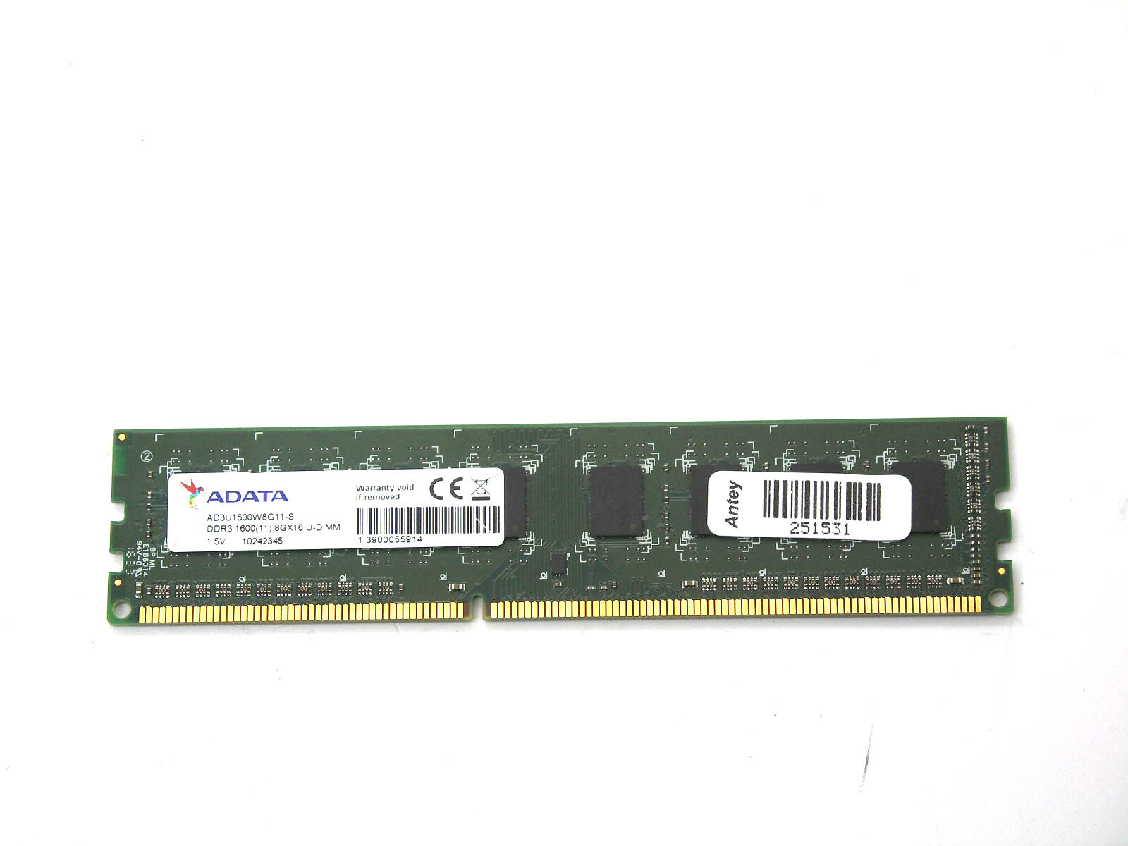 Модуль памяти DIMM DDR3 8Gb 1600Mhz PC-12800 ADATA AD3U1600W8G11-S