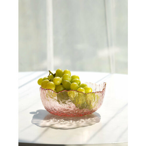 Салатник LUCKY 17x85см 620мл стекло розовый с золотой каймой 1000₽