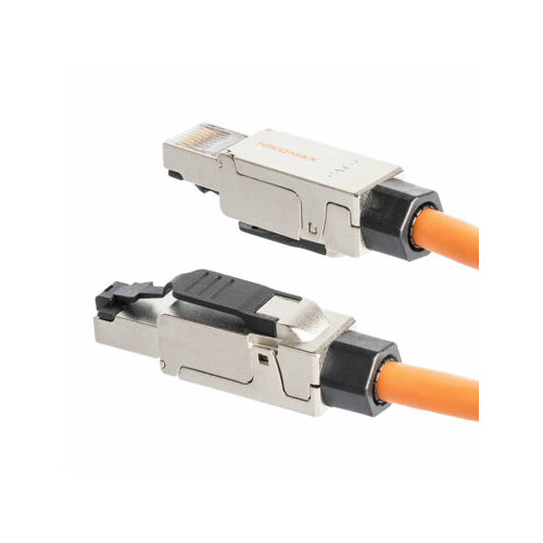 Штекер компьютерный 8P8C (RJ-45) кат.6a (Класс Ea), 500МГц, универ. ножи, T568B, самозажимной, полный экран NIKOMAX