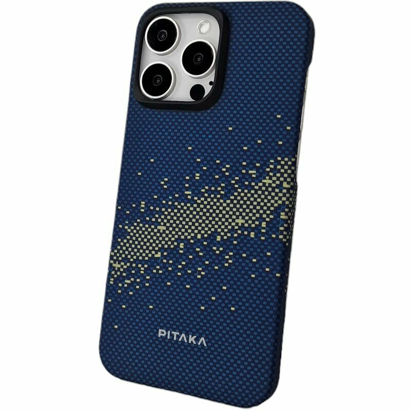 Защитный Чехол Pitaka StarPeak MagEZ 4 Milky Way Galaxy для IPHONE 15 PRO с MagSafe, кевлар (арамид), оригинальный чехол, млечный путь, синий