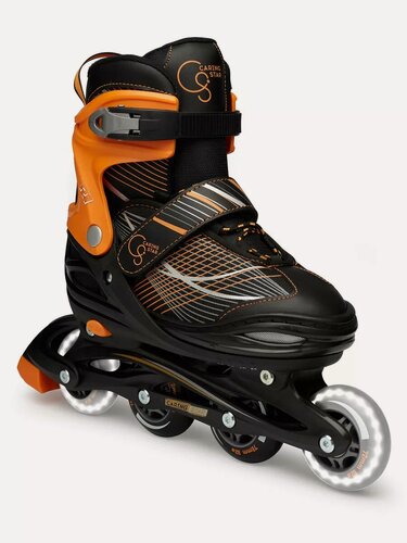 Изображение товара Роликовые коньки детские для мальчика, раздвижные, оранжевые