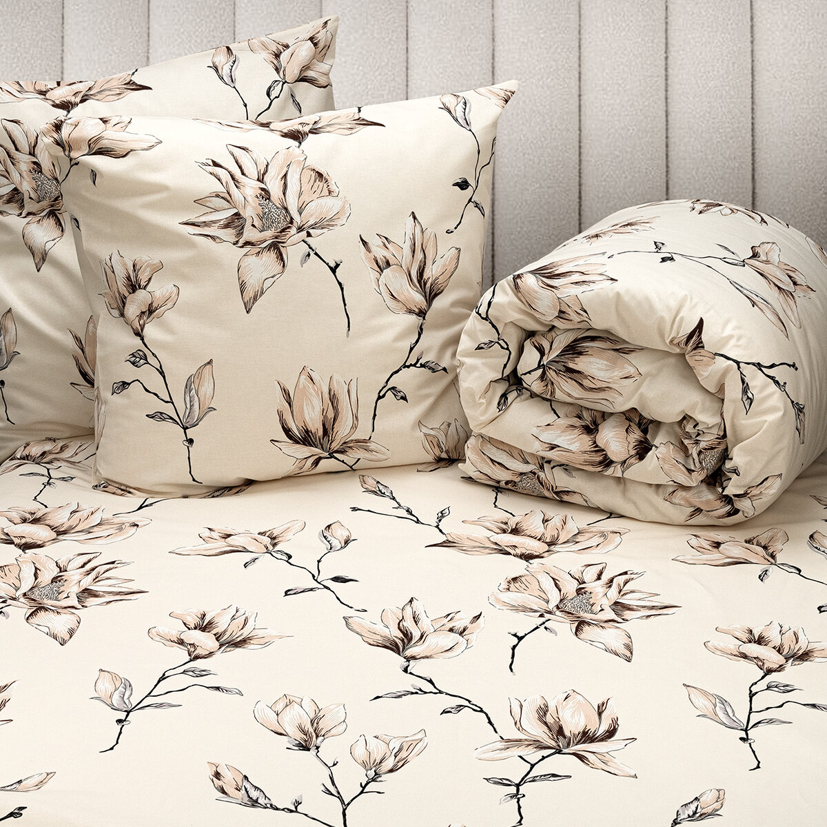 фото Постельное белье 1,5 спальный размер Спал спалыч sweet home бязь ГОСТ, Подарок, кремовый, хлопок, наволочки 70*70 - 2 шт