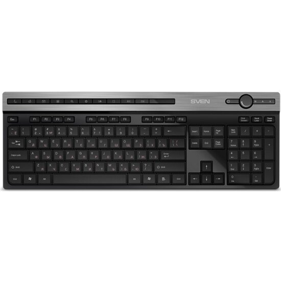 Клавиатура беспроводная Sven KB-E5500W (черный/серебристый) (SV-021931)