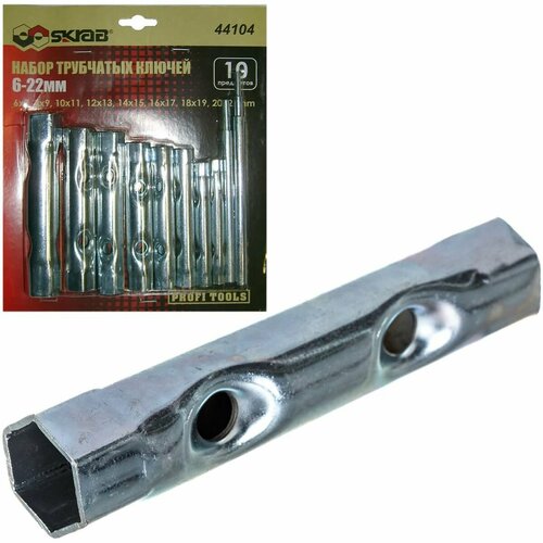 Набор трубчатых ключей Skrab 44104 6-22 мм 10 предметов 824₽