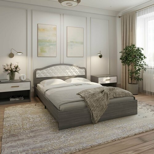 Кровать двуспальная 180х200 с подъёмным механизмом и мягкой вставкой Оскар, ортопедическое основание на металлокаркасе