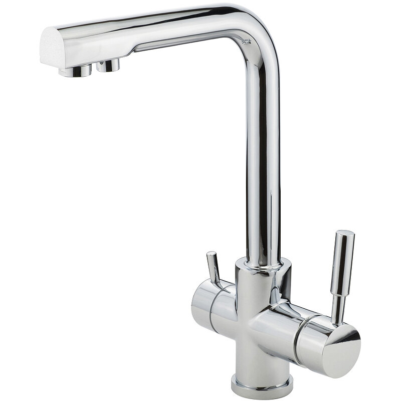 Смеситель для раковины с поворотным изливом на кухню и ванную / кухонный кран для мойки Migliore Fortis 26618 Хром