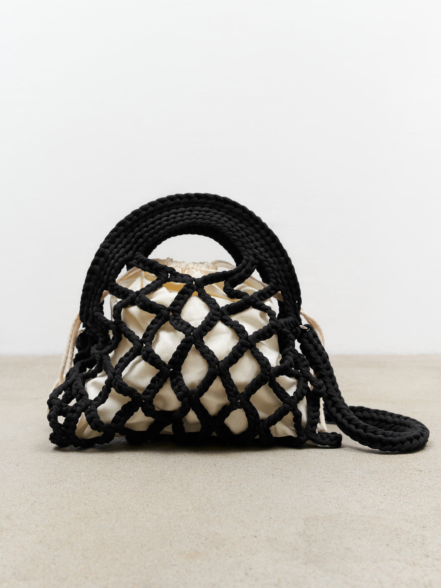 Сумка авоська USACH, фактура вязаная, черный — фото 1