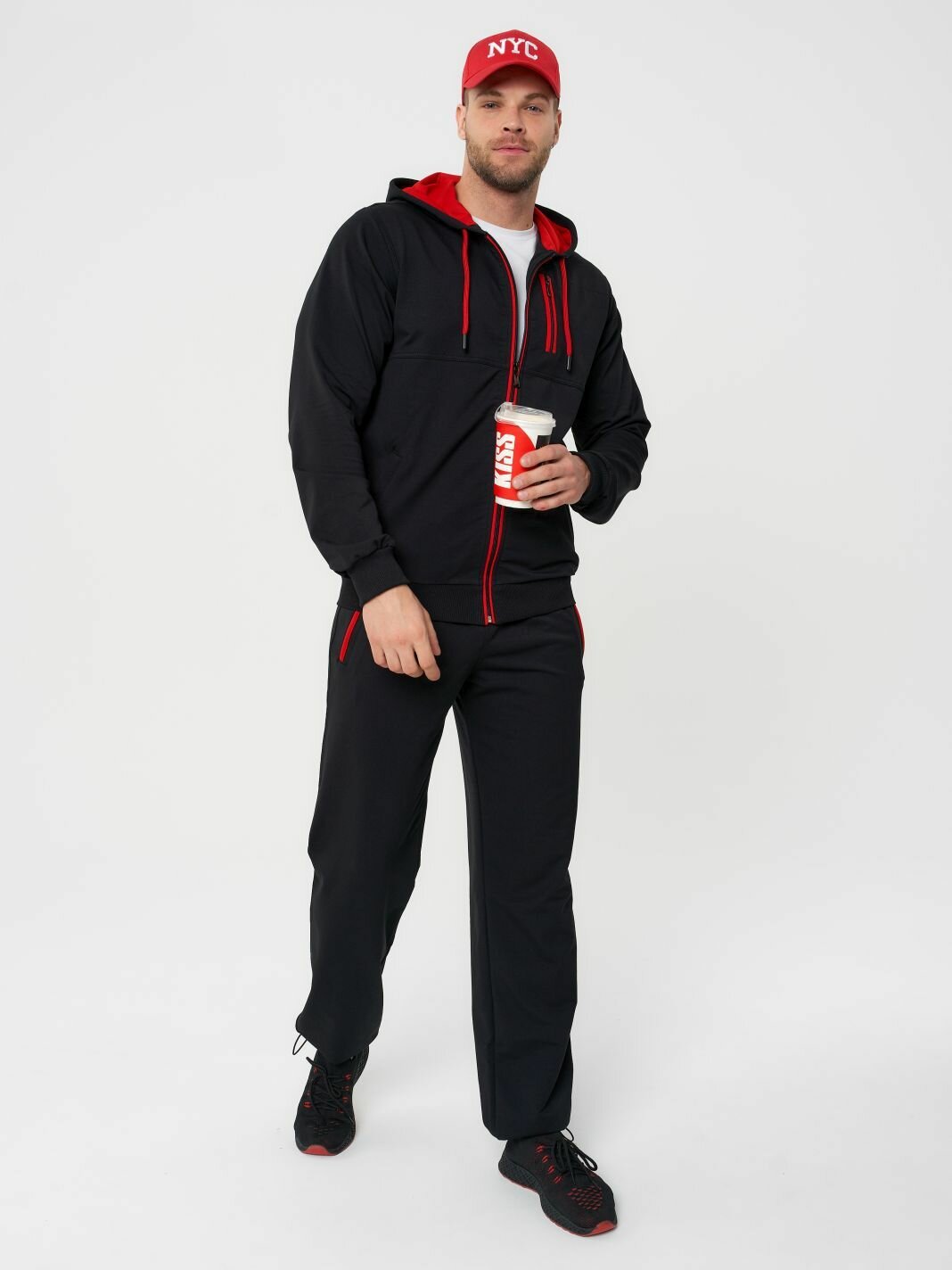 Костюм спортивный Relay размер 60 черный/красный