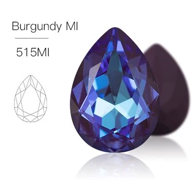 Стеклянные кристаллы YICHUAN форма капли бордового цвета 13x18mm 10pcs Фиолетовый
