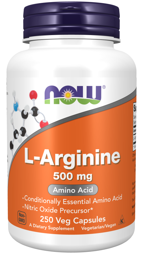 Картинки L-Arginine NOW Foods, L-Аргинин 500 мг - 250 капсул