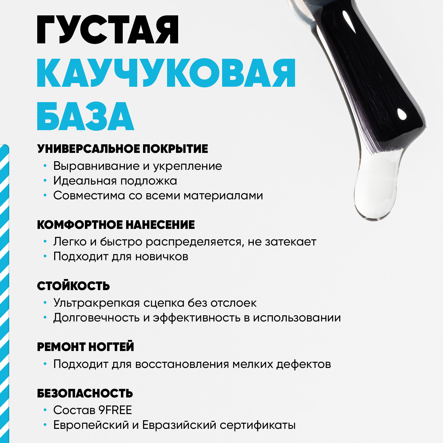 Прозрачная каучуковая база для ногтей Rubber Base от Patrisa Nail, 100 мл — фото 1