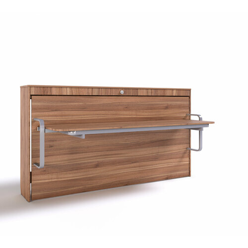 Откидная односпальная шкаф-кровать трансформер со столом Бранда Таволо Уно Орех Лион