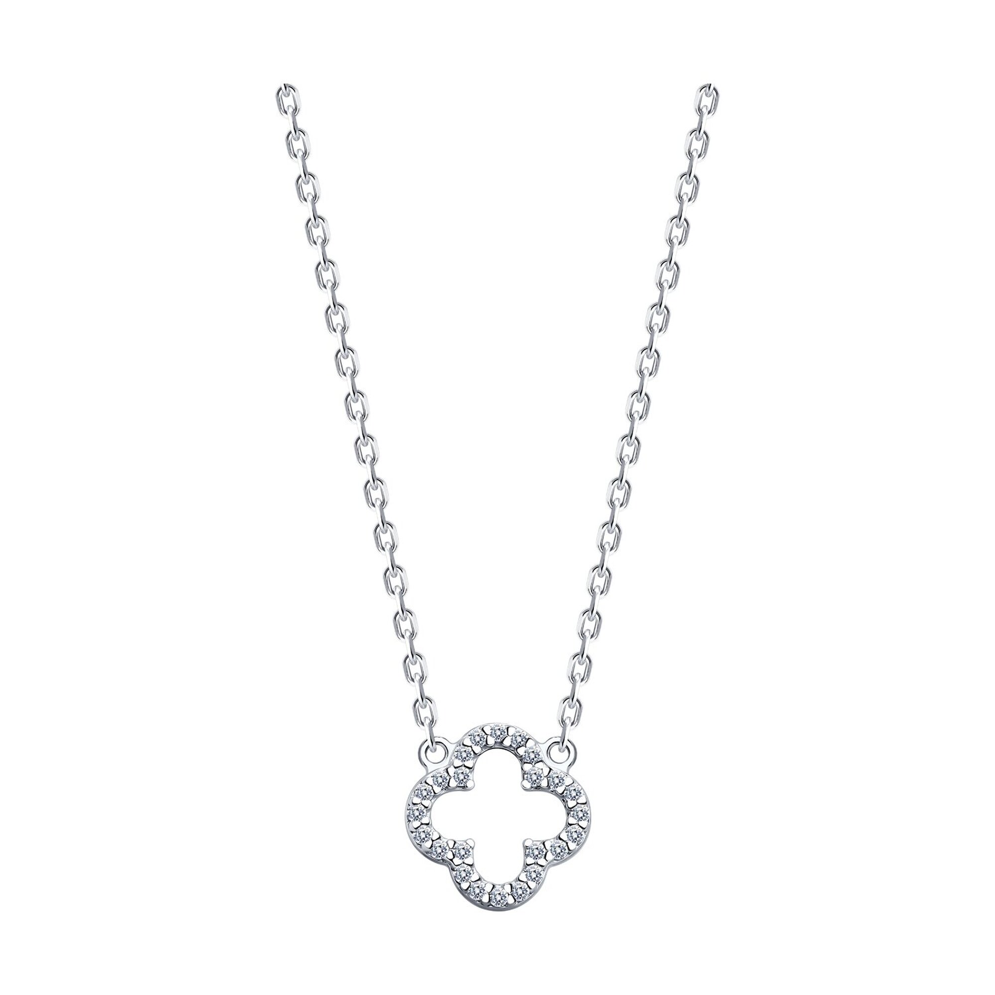 Колье Diamant online, серебро, 925 проба, родирование, фианит