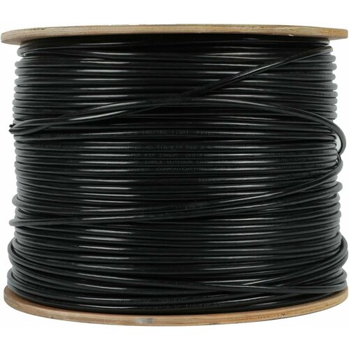 Кабель сетевой FTP 4 пары cat5E solid 050мм CCA 305м черный outdoor 11357₽