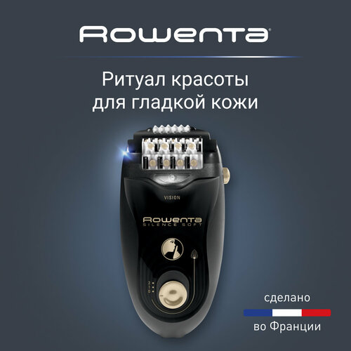 Эпилятор женский Rowenta Silence Soft Magic Nature EP5628F0, черный, 2 скорости, встроенная подсветка, съемная моющаяся головка