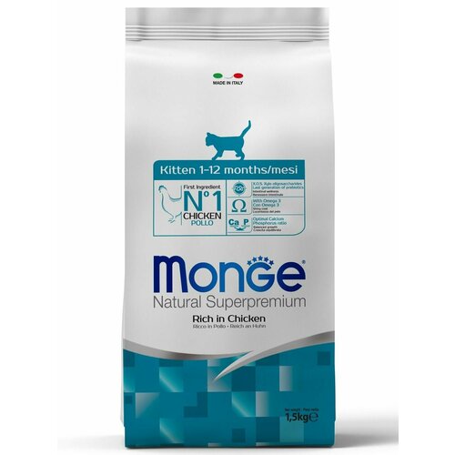 Корм для котят Monge Natural Superpremium, с курицей 1500 г