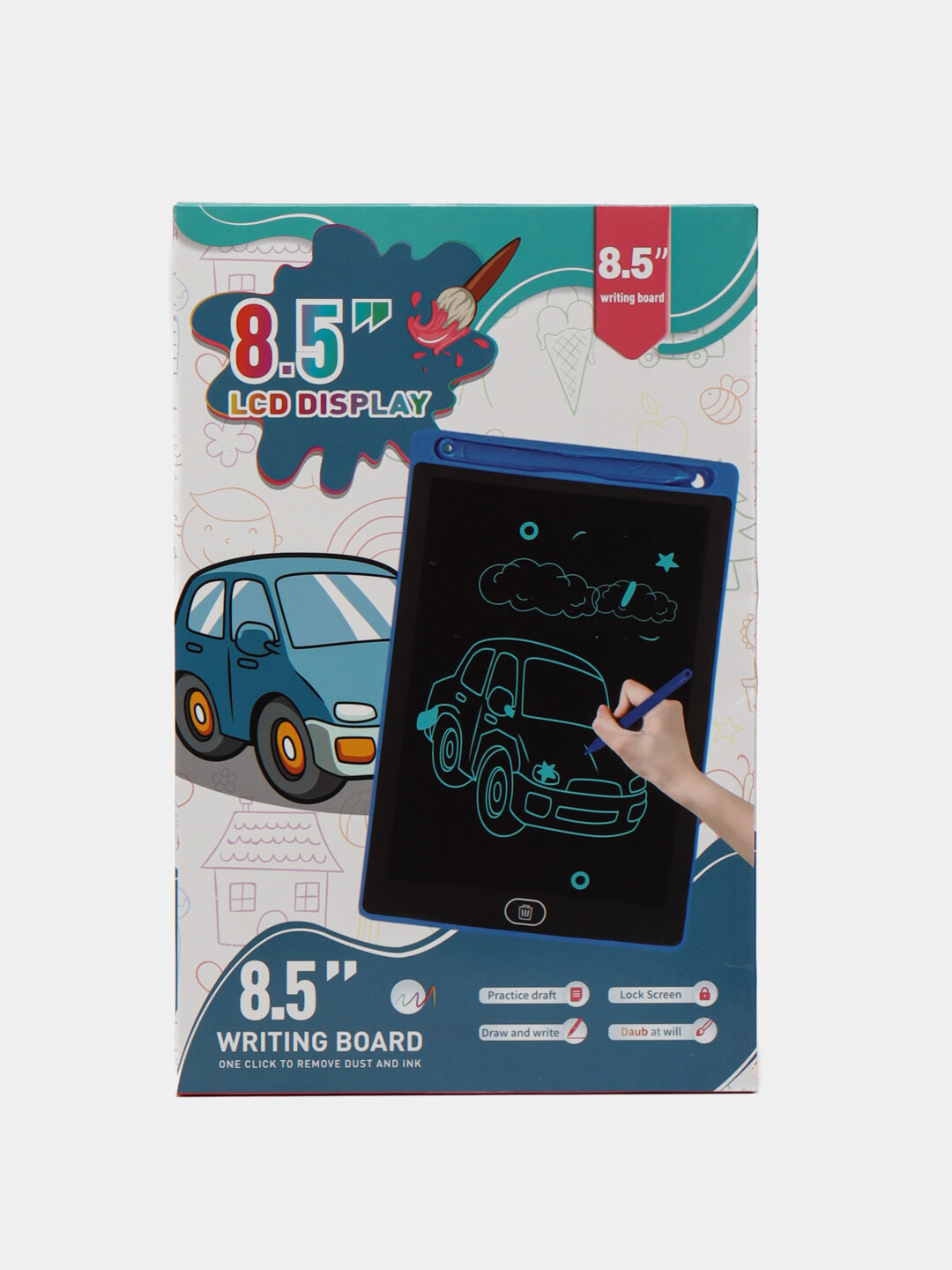 Цветной графический планшет для рисования детский, доска со стилусом, 8.5" — фото 1