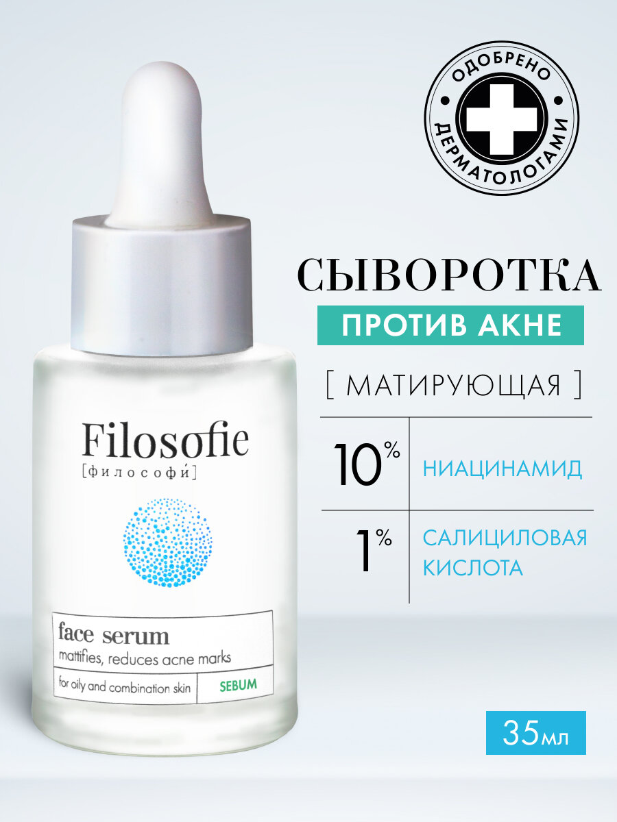 FILOSOFIE Сыворотка для лица для проблемной и жирной кожи с ниацинамидом, 35 мл