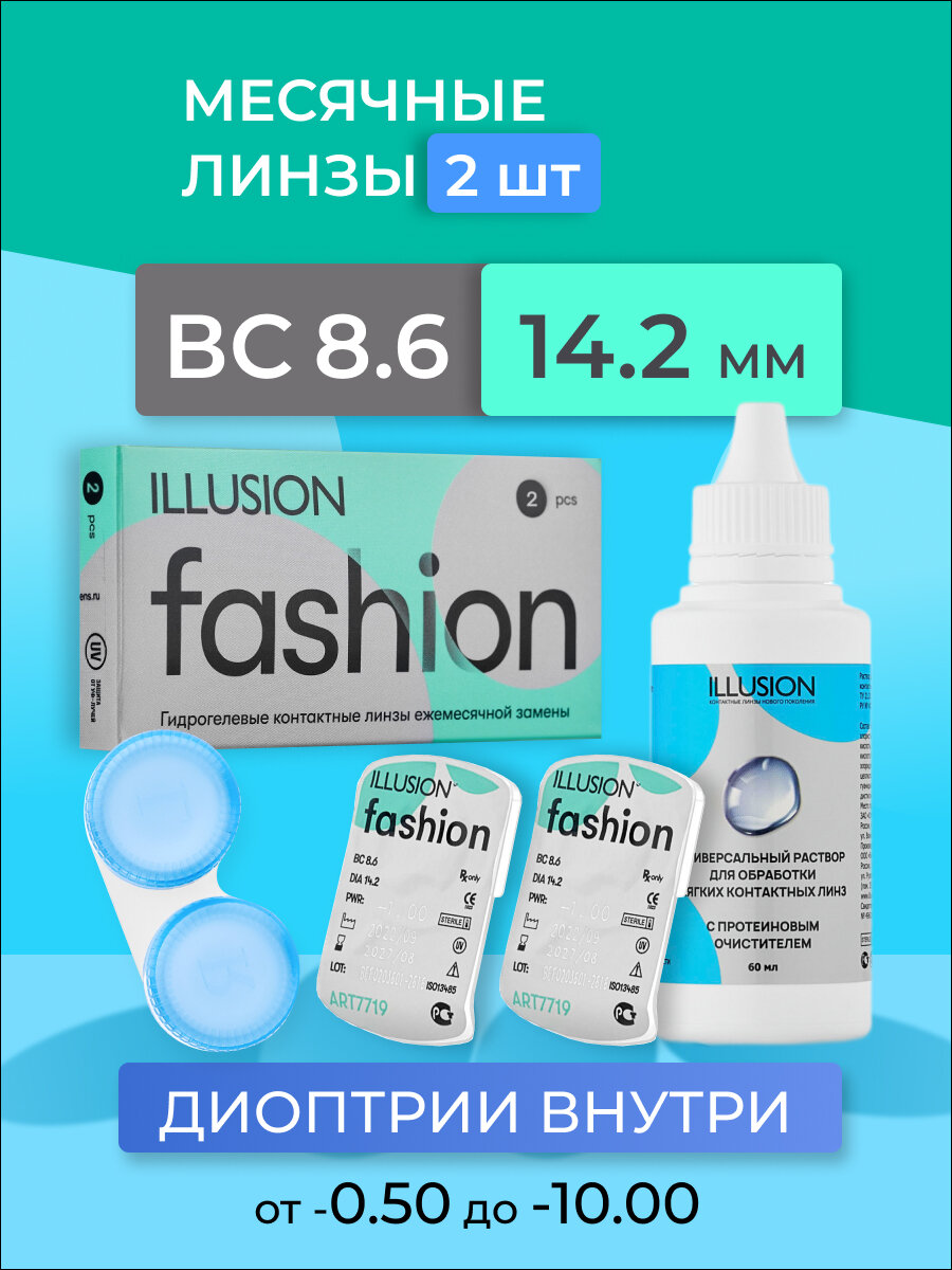 Пробный набор ILLUSION (Fashion месячные 2 шт, Раствор 60 мл.)