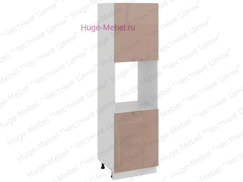 Пенал кухонный напольный с нишей 600 Ксения (кофе с молоком) Huge Mebel Кухонные шкафы. Ширина 556 высота 2132