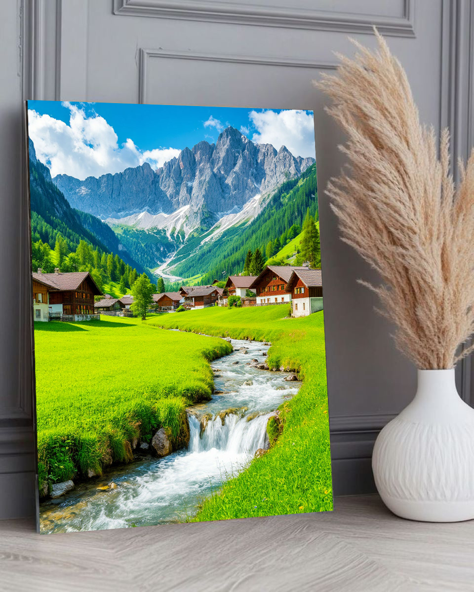 Картина на стену для интерьера Альпы 40х50 см, холст на подрамнике, ArtInter