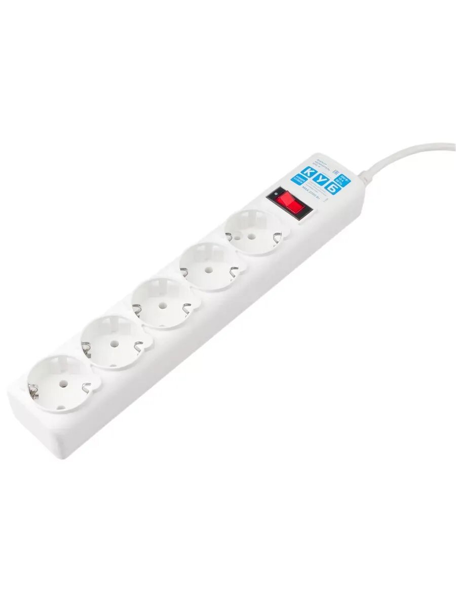 Сетевой фильтр SPG-B-10-WHITE 3м (5 розеток) белый — фото 1
