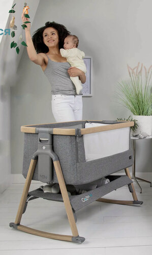 Изображение товара Колыбель приставная с качалкой и колесами Tutti Bambini CoZee Oak and Charcoal