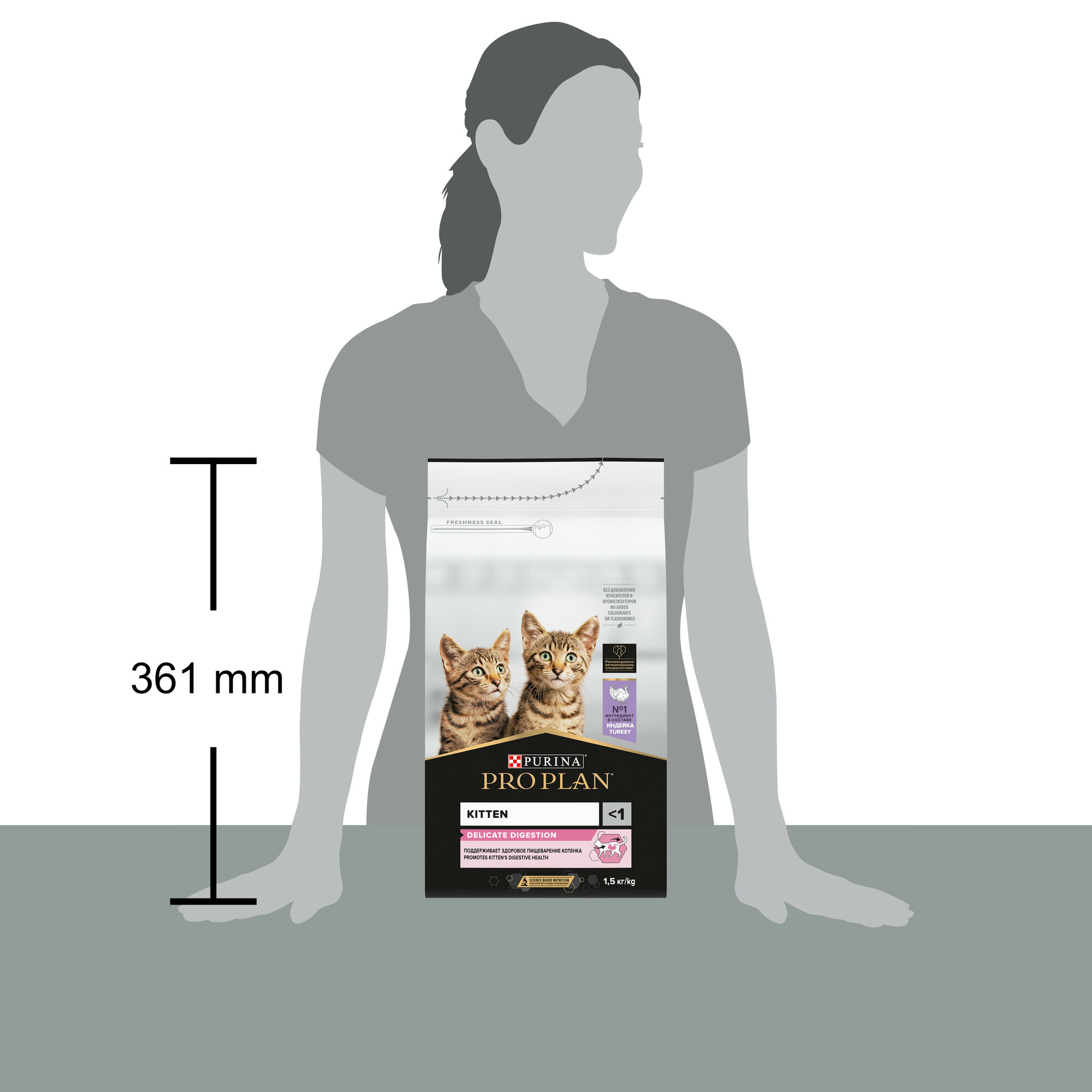 Сухой корм Pro Plan для котят с чувствительным пищеварением, индейка, 1.5кг - фото №14