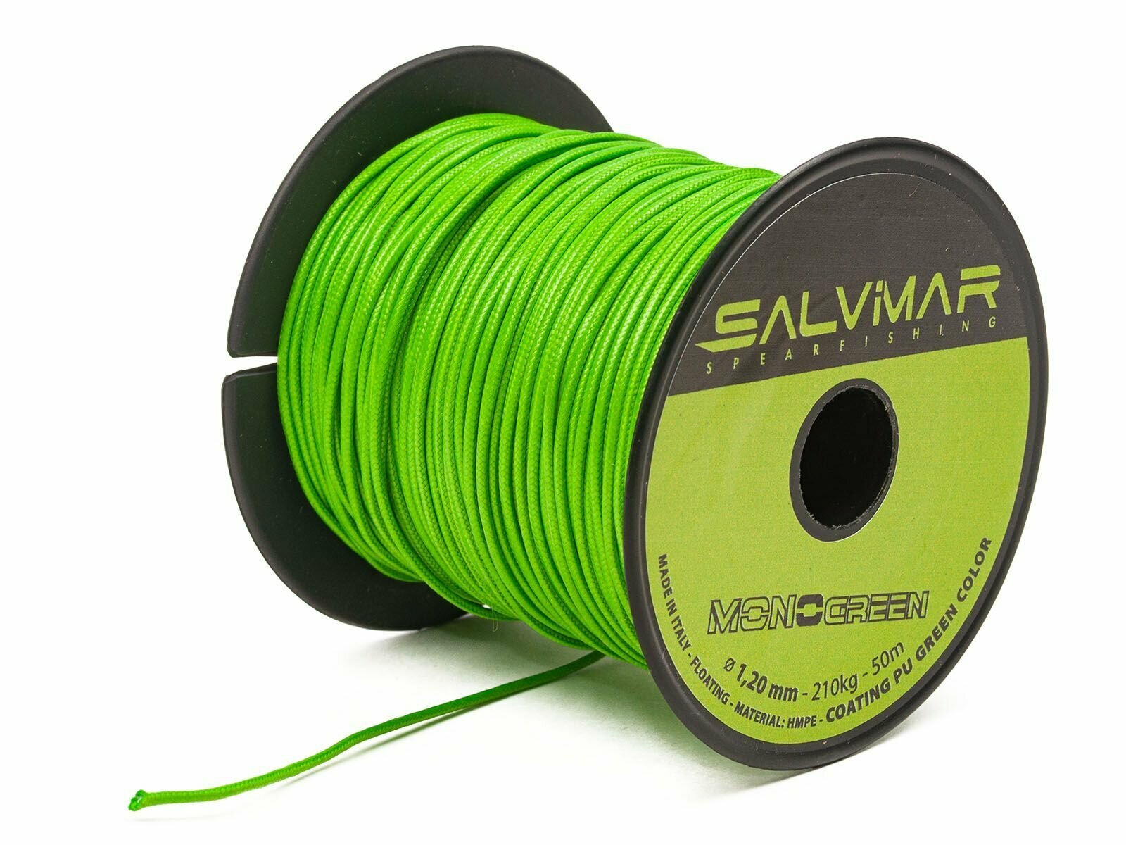 Линь Salvimar MONOGREEN 1,2 мм 210 кг. на разрыв, для подводного ружья, подводной охоты, цена за 1 метр