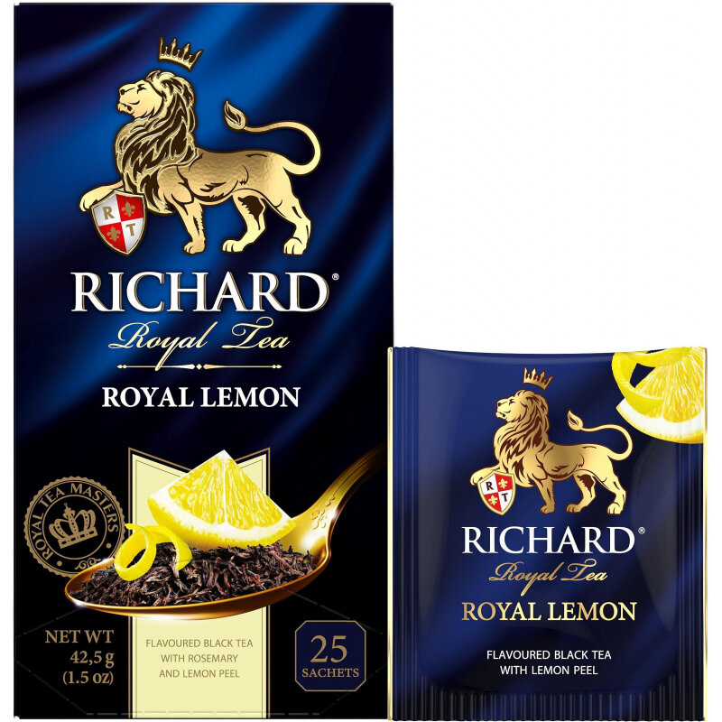 Чай Richard Royal Lemon черный, ароматизированный, 25шт/уп