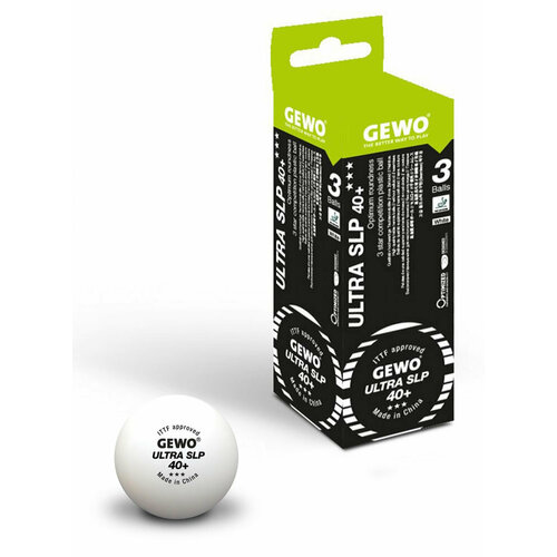 фото Мячи для настольного тенниса бесшовные gewo ultra slp *** 40+ 3 шт